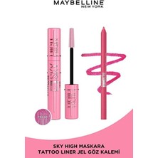 Luua Maybelline New York Lash Sensational Sky High Pink Air Maskara & Tattoo Liner Jel Göz Kalemi Punchy Pembe & Toka Hediye