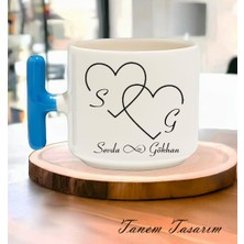 Tanem Kişiselleştirilebilir Bardak Kahve Çay Fincanı Hediye Sevgililer Günü - T Kulp Kupa