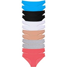 ModaSize 12 Adet Eko Set Likralı Kadın Slip Külot Çok Renkli 6