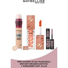 Luua Maybelline New York Instant Anti Age Eraser Kapatıcı 01 & Sunkisser Işıltılı Likit Allık 02 Uptown Glow & Mini Maskara