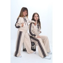 Pantulux Kız Çocuk Oversize Eşofman Takımı – Kanguru Cepli, Kapüşonlu, %100 Pamuk 2 Iplik KUMAŞ-308-EŞT-2031