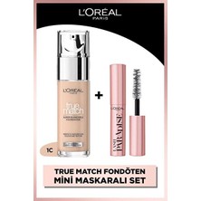 Luua L'oreal Paris True Match Bakım Yapan Fondöten - 1c Soğuk Alt Ton & Mini Paradise Maskara 4.7 ml