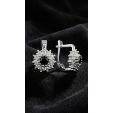 Erdobia 925 Ayar Gümüş Oniks Taşlı Yuvarlak Çocuk Küpesi