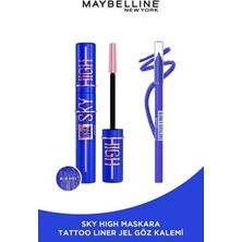 Luua Maybelline New York Lash Sensational Sky High Blue Mist Maskara & Tattoo Liner Jel Göz Kalemi Galactic Cobalt Mavi &toka