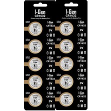 I-Gen Batteries CR1632 3V Lityum Düğme Pil 3V 1632 Pil