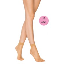 ModaSize 12 Adet Kadın Ten Süper 15 Mat Soket Çorap Ten