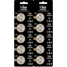 I-Gen Batteries CR2450 Lityum Düğme Pil 3V 2450 Pil