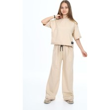 Pantulux Kız Çocuk %100 Pamuk Oversize Yarım Kol Alt-Üst Eşofman TAKIM-EŞT-2012