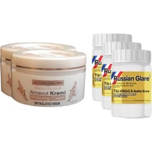 Eco Lounge Three Brand Whitening Cream 100 ml Arnavut Kremi Aklık Kremi 2 Adet + Russıan Glare Tüy Dökücü Azaltıcı Merhem 50 ml 3 Adet