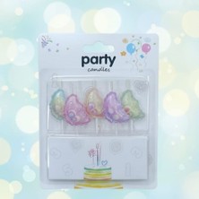 Parti Sürprizi Renkli Kelebek 5 Li Mum Set