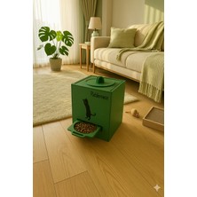 Patilemece Kedi Köpek Akıllı Ahşap Paslanmaz Çelik Mama Su Kabı