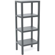 Go İthalat 4 Raflı Gri Modüler Ünite Plastik 38X29X100 cm (5468)