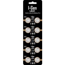 I-Gen Batteries LR41 1.5V Alkalin Düğme Pil (Ag3, G3, 192, L736)