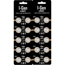 I-Gen Batteries LR41 1.5V Alkalin Düğme Pil (Ag3, G3, 192, L736)