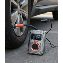 Şarjlı Oto Lastik Pompası Işıklı Powerbank Olarak Kullanılır Pompa