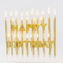 Parti Sürprizi Happy Birthday Gold Mum Set
