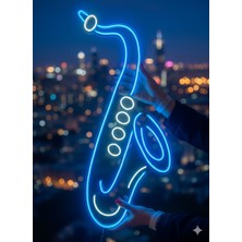 Neonled Saksafon Figür Dekoratif Neon (71X44CM)