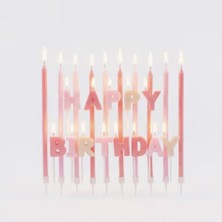 Parti Sürprizi Happy Birthday Pembe Mum Set