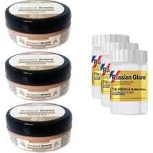 Eco Lounge Three Brand Whitening Cream 50 ml Arnavut Kremi Aklık Kremi 3 Adet + Russıan Glare Tüy Dökücü Azaltıcı Merhem 50 ml 3 Adet