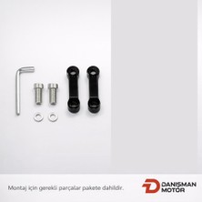 Buja Motosiklet Ayna Yükseltme ve Genişletme Aparatı Seti – Evrensel Uyumlu, Siyah (2 Adet)