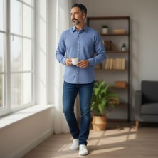 Eren Style Klasik %100 Cotton Uzun Kollu Terletmeyen 4 Mevsim Gömlek (Regular Kalıp)