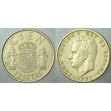 Banknoting Ispanya 100 Peseta 1982 Juan Carlos I Dönemi.