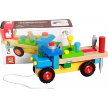 Direkstoktan Ahşap Eğitici Geliştirici Oyuncak Kamyon Tamir Seti Ilk Oyuncağım / Wooden Toys Janod Camion Bricolo