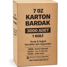 Şiir 7 Oz 3000 Adet Karton Bardak