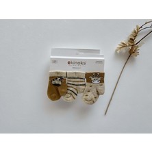 Ekinoks Zürafa Desenli Üçlü Bebek Çorap - RYZEÇ023 - Camel - 0 - 6 Ay Camel