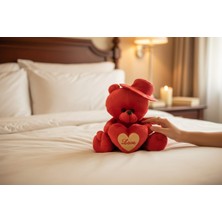 Renkli Düşler Atölyesi Kalp Tutan Love Yazılı Şapkalı Peluş Ayıcık/sevgililer Günü / Hediyelik /özel Gün
