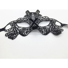 MiraLive Siyah Dantel Işlemeli Balo Maskesi 11 No