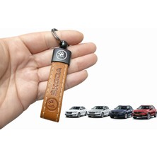 Stilix Garage Skoda Uyumlu Suni Deri Anahtarlık – Şık Tasarım, Dayanıklı Kullanım Kahverengi 1 Adet
