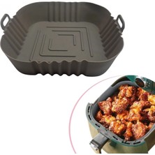 MiraLive Renkli Isıya Dayanıklı Yıkanılabilir Silikon Fırın ve Airfryer Kare Model Pişirme Matı 20 cm