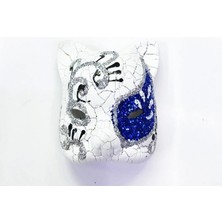 MiraLive Mavi Işlemeli Seramik Venedik Kedi Magnet