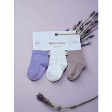 Ekinoks Düz Renk Üçlü Bebek Çorap - RYZEÇ030 - Lila - 12 - 18 Ay Lila