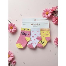 Ekinoks Smıle Üçlü Bebek Çorap - RYZEÇ031 - Pembe - 12 - 18 Ay Pembe