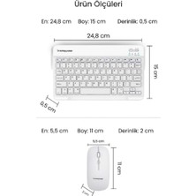 Hediye Bahçesi Beyaz Kablosuz Klavye ve Mouse Seti
