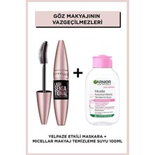 Luua Maybelline New York Lash Sensational Yelpaze Etkili Ekstra Siyah Maskara & Garnier Micellar Makyaj Temizleme Suyu 100 ml