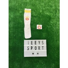 Beyaz Renk Standart Beden Çocuk Uzun Tozluk Çorap + Bileklik Seti