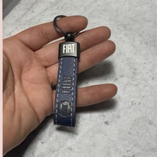 Stilix Garage Fiat Yazılı ve Logolu Anahtarlık 1 Adet Suni Deri Lacivert