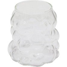 Go İthalat Boncuklu - Boğumlu Cam Bardak 340ML Kahve - Sunum - Meşrubat (5468)