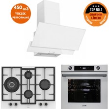 Ferre ve Afm Tech Marka Iq 8 Prog. Turbolu Beyaz Dijital Ankastre Set (ED076-WFA WOK+FM7701+FM3301)