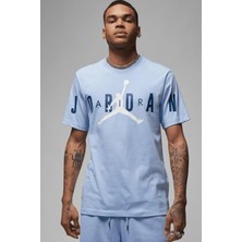 Nike Jordan Air Stretch Mens Ss Crew Blue Logolu Erkek Tişört Mavi