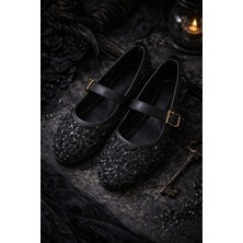 Slipcat Pullu Simli Payetli Toka Detaylı Kadın Şık Günlük Babet