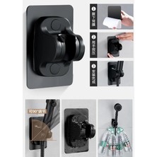 Go İthalat Yapışkanlı Duş Başlığı Tutucu Ayarlı Siyah (5468)