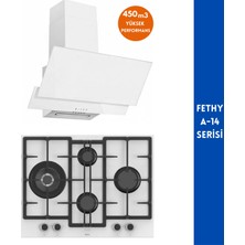 Ferre ve Afm Tech Markalı Fethy A-14  Ocak +Davlumbaz 2'li Ankastre Set  ( ED076-WFA Wok + FM3301)