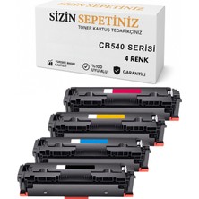Sizinsepetiniz Hp Color Laserjet CP1215 CP1217 Için CB540–CB543 4’lü Renkli Muadil Toner