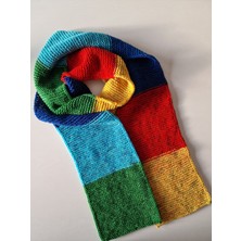Hobi Kafe El Örgüsü Rengarenk Uzun Atkı  (20CM*230CM)