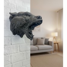 Novytech Siyah Ayı Figürü Duvar Dekoru Asılabilir Hediyelik Heykel 25X19 cm (Kopya) - Lisinya