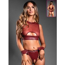 New Dreams Deri Görünümlü Fantezi Harness Bralet Takımı 8627